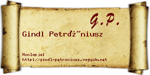Gindl Petróniusz névjegykártya